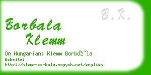 borbala klemm business card